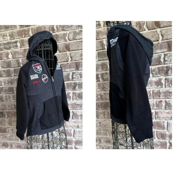 Retro 2016 Coogi Australia Hoodie Kids Size 6 Black Patches Front Zip Ka… - Picture 8 of 12